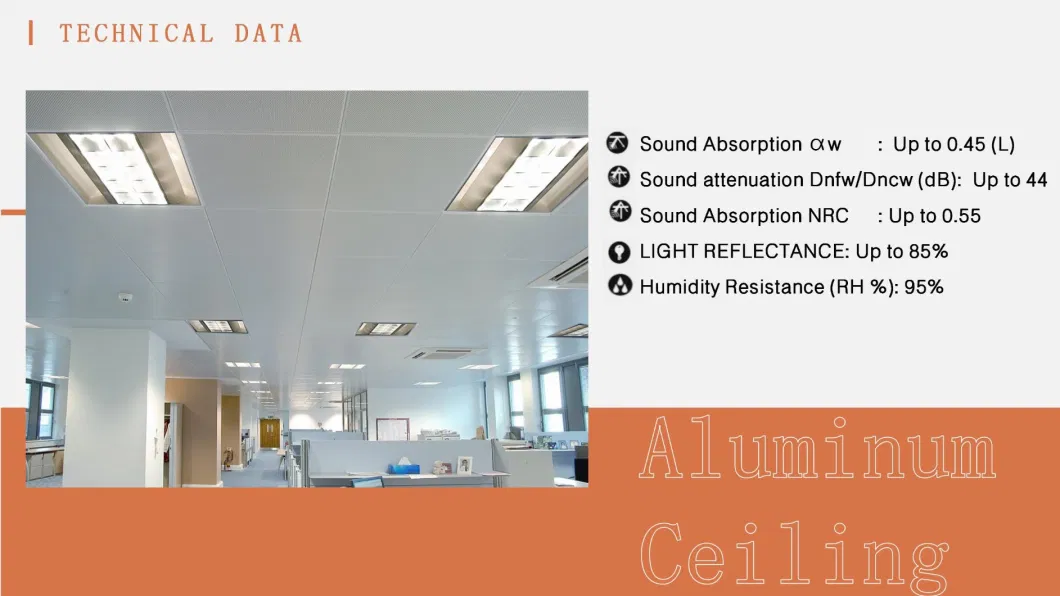 Factory Price Soundproof Aluminum Ceiling for Office Decoration with CE (TECSUS-Clip In 600)